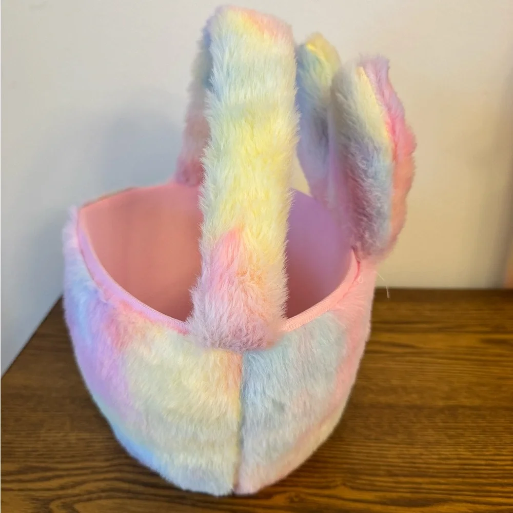 Pastel Bunny Ears Plush Basket